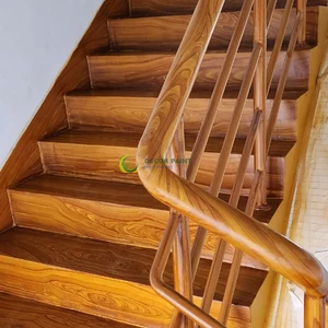 1.0 Lít - Màu vẽ giả gỗ tone cánh gián trên cầu thang bê tông
