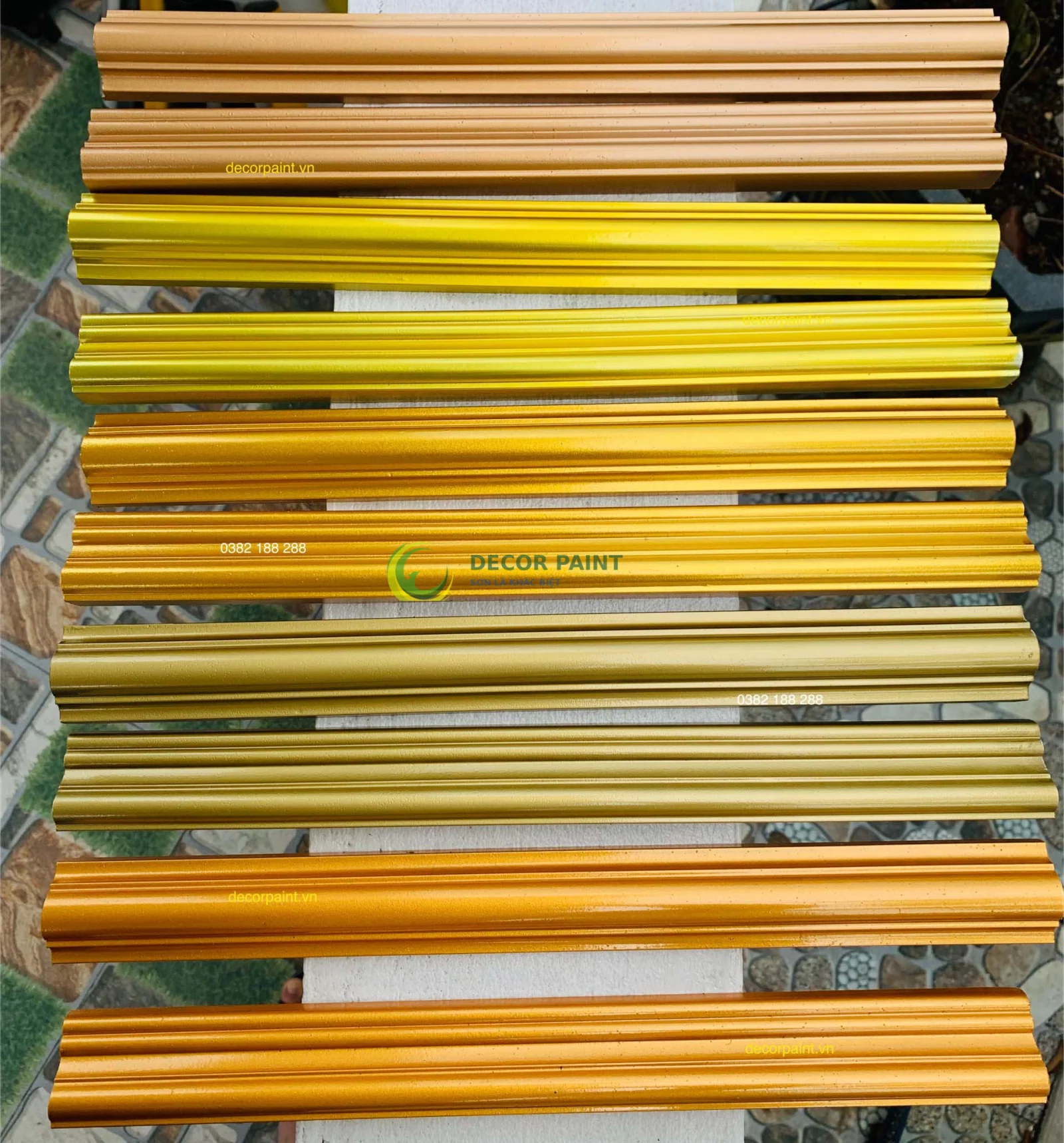1.0 Kg - Sơn nhũ vàng 24K A08 sơn phào chỉ màu vàng tươi