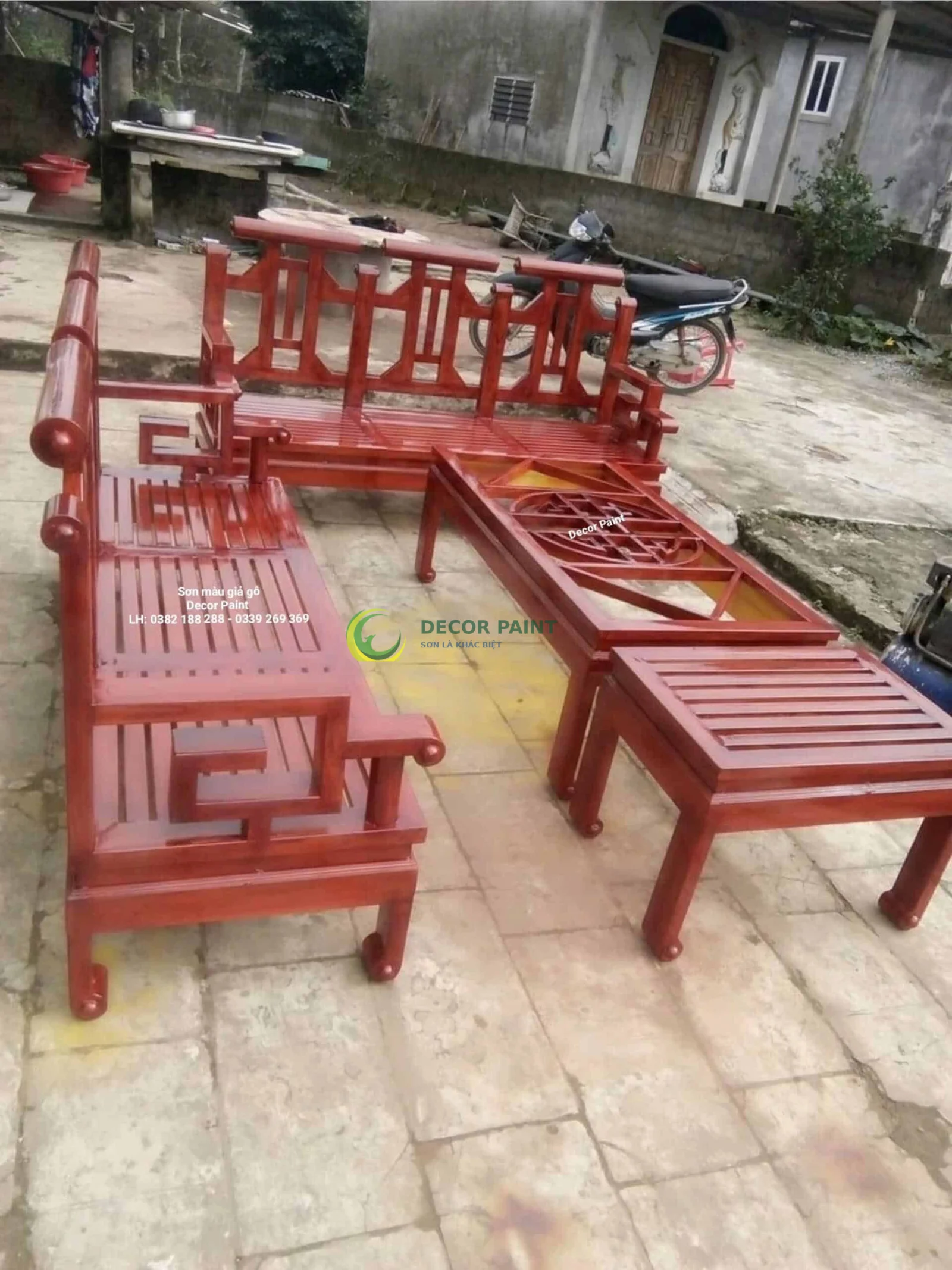 1.0 Lít - Màu vẽ giả gỗ tone cánh gián sơn bàn ghế sắt, kim loại