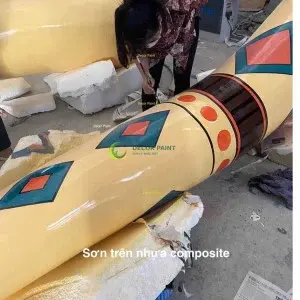 1.0 Kg - Sơn 2K trên nhựa màu kem đậm