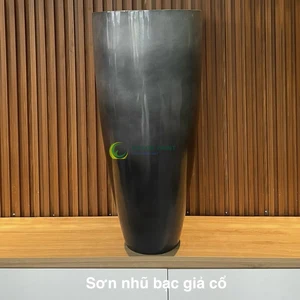 Sơn nhũ bạc chậu cảnh giả cổ