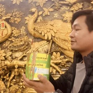 1.0 Kg - Sơn nhũ đồng vàng sơn giả cổ phù điêu bê tông