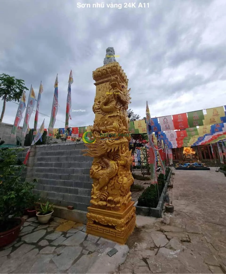 1.0 Kg - Sơn nhũ vàng 24K cho chùa chiền