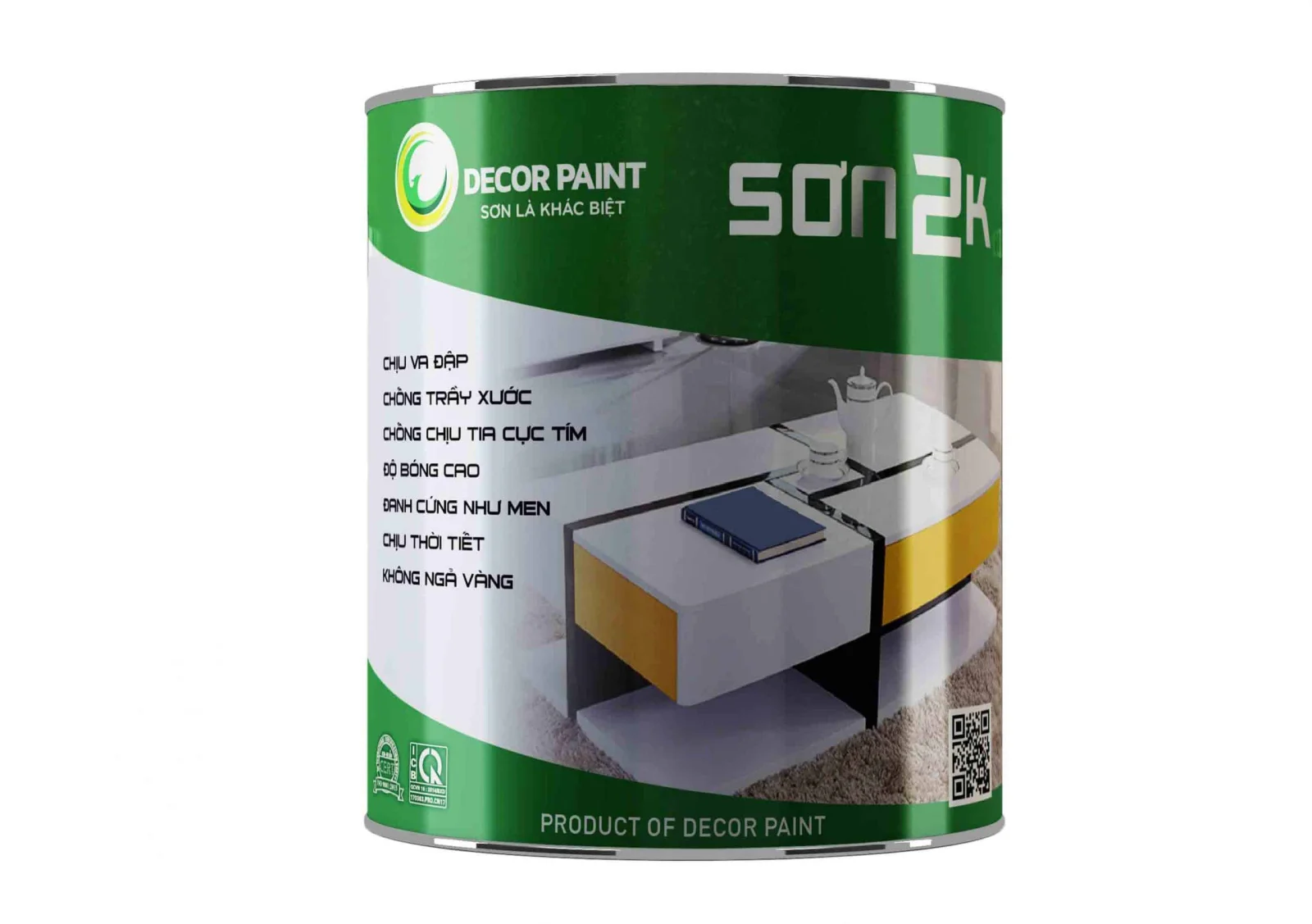1.0 Kg - Sơn 2K đa năng trắng bóng