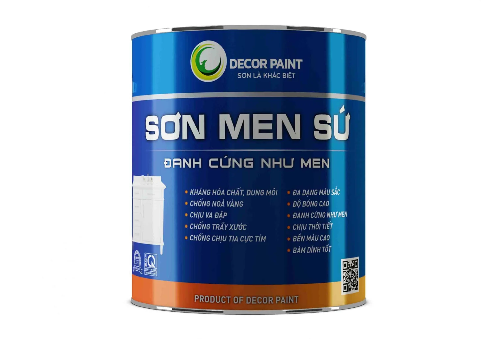 1.0 Kg - Sơn men 2K trắng bóng