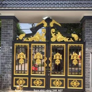 1.0 Kg - Sơn nhũ vàng 24K cửa cổng sắt mỹ thuât, nhôm đúc