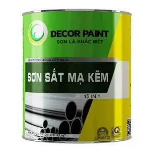 1.0 Kg - Sơn sắt mạ kẽm 15 in 1 đen bóng