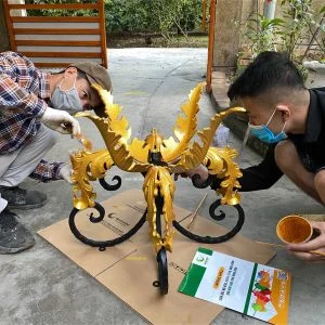 1.0 Kg - Sơn nhũ vàng 24K 1 thành phần A01 sơn đèn trụ cổng