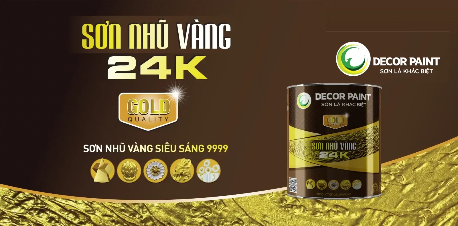 Banner Sơn nhũ vàng 24K Decor Paint