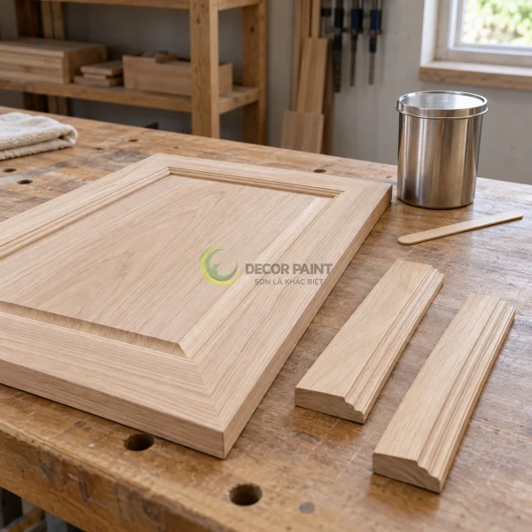 0.2 Kg – Đóng rắn sơn gỗ 2K — Chuẩn bị panel gỗ