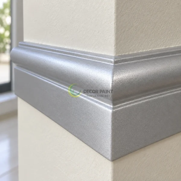1.0 Kg – Sơn nhũ bạc 2 thành phần sơn mọi chất liệu — Góc phào chỉ phủ bạc