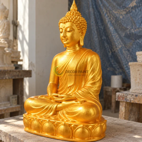 1.0 Kg – Sơn nhũ vàng 24K 1 thành phần A11 trên tượng — Tượng Phật ngồi
