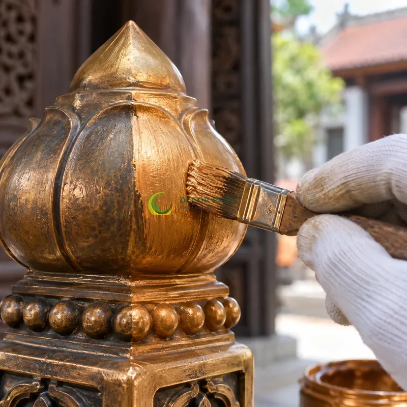 Minh hoạ cách sơn giả màu đồng vàng bằng sản phẩm sơn Decor Paint