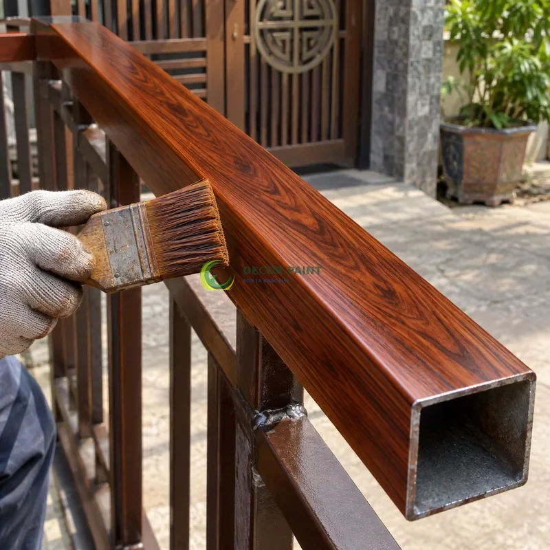 Minh hoạ video sơn giả gỗ lên sắt bằng sản phẩm sơn Decor Paint