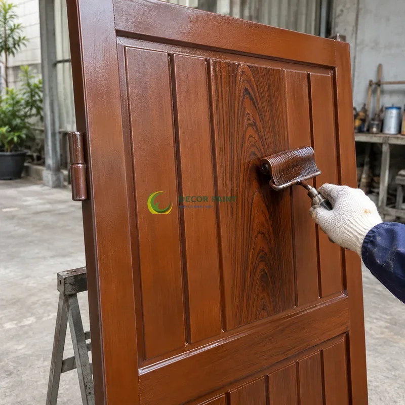 Minh hoạ cách sơn giả gỗ, kỹ thuật sơn giả gỗ bằng sản phẩm sơn Decor Paint