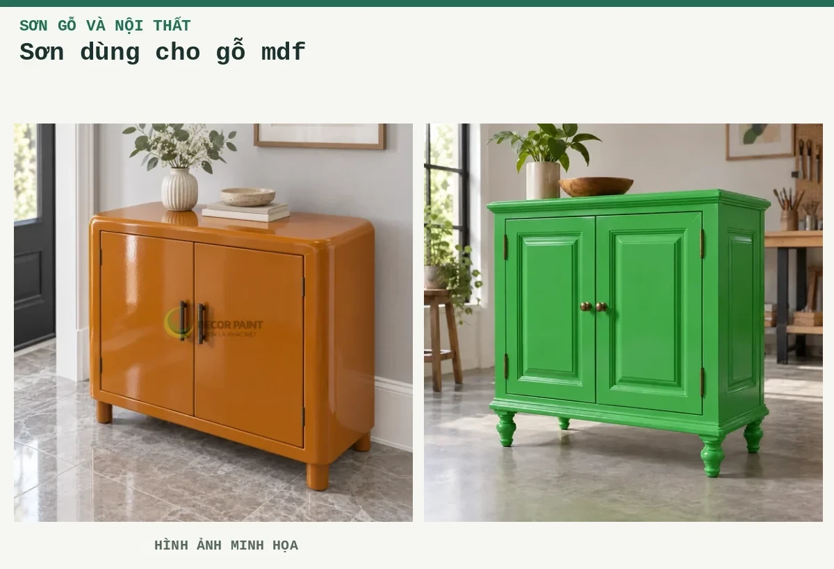 Sơn dùng cho gỗ mdf – Hình ảnh minh họa: Tủ gỗ nâu da bò RS002; tủ gỗ hoàn thiện lớp sơn.