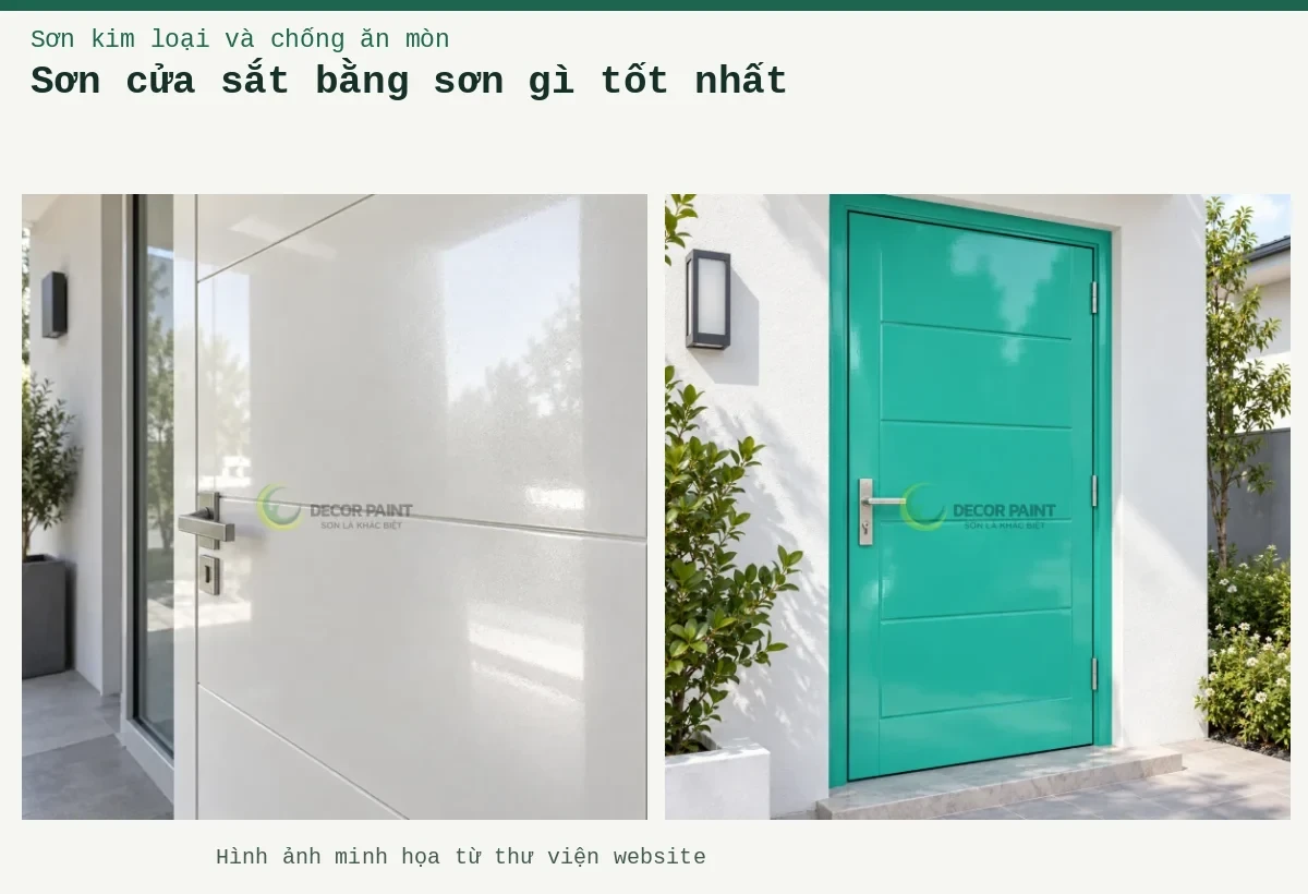 Sơn cửa sắt bằng sơn gì tốt nhất – Ảnh minh họa: Cửa thép trắng ngọc trai; Cửa thép xanh RS006.