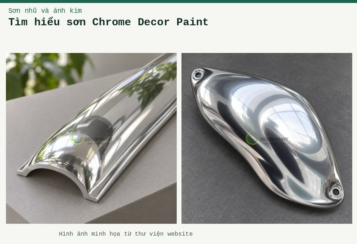 Tìm hiểu sơn Chrome Decor Paint – Ảnh minh họa: Nẹp cong chrome; Ốp cong Chrome.