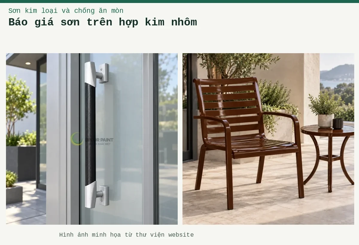 Báo giá sơn trên hợp kim nhôm – Ảnh minh họa: Sơn nhôm xingfa nâu bóng – ứng dụng trên đồ dùng hoặc cấu kiện kim loại; Tay nắm cửa nhôm.