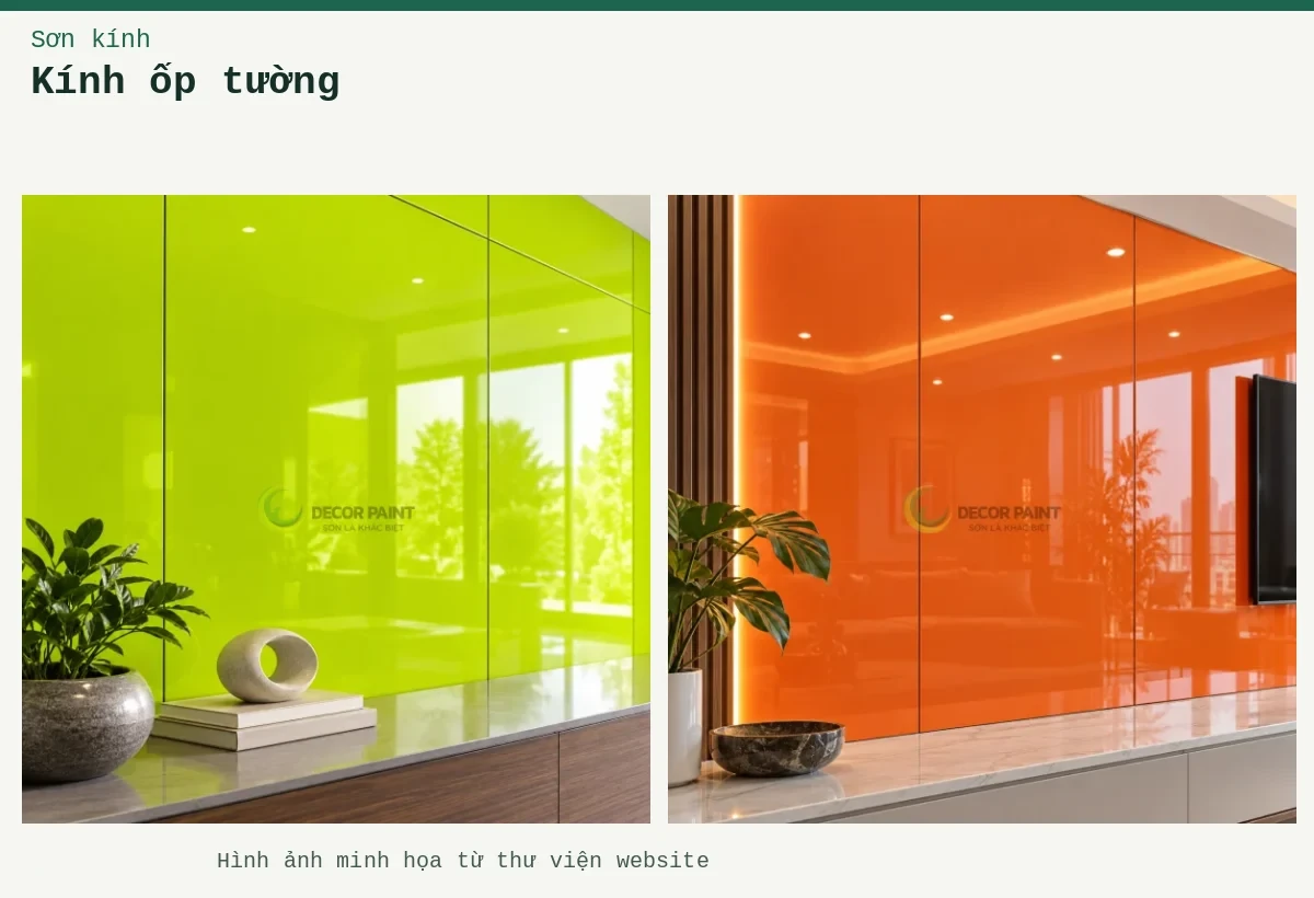 Kính ốp tường – Ảnh minh họa: Kính ốp tường; Kính ốp tường.